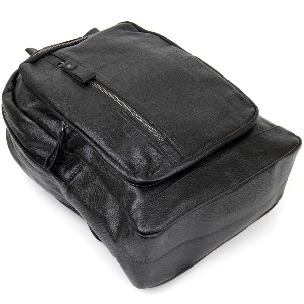 Рюкзак шкірзам з тисненням 20517 Vintage чорний