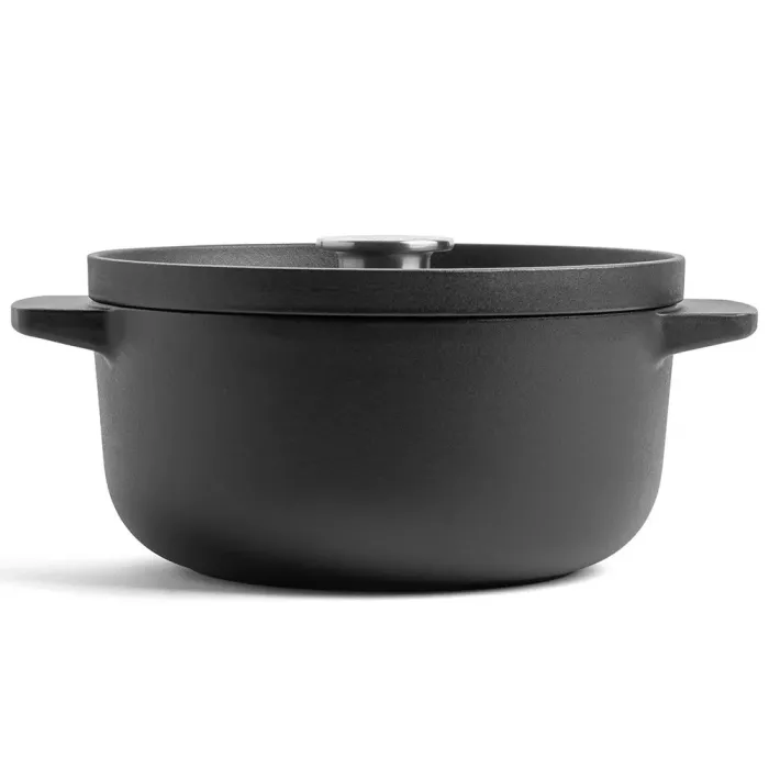 Каструля чавунна з кришкою KitchenAid Matte Oven-to-table, 22 см, 3,3 л, чорний (CC004899-001)
