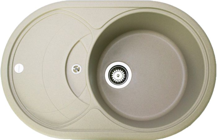 Кухонная мойка Adamant SHELL сахара 770x495x200 мм, с крылом