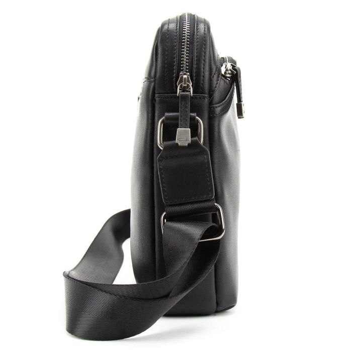 Мужская черная кожаная сумка через плечо Tiding Bag SM8-9686-4A