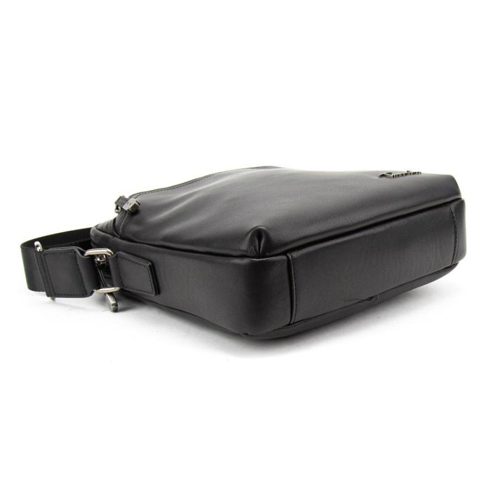 Мужская черная кожаная сумка через плечо Tiding Bag SM8-9686-4A