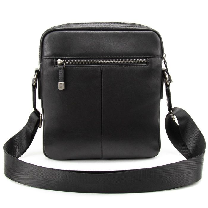 Мужская черная кожаная сумка через плечо Tiding Bag SM8-9686-4A