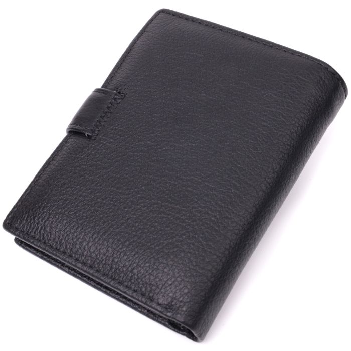 Солідний чоловічий гаманець з натуральної шкіри ST Leather 22467 чорний