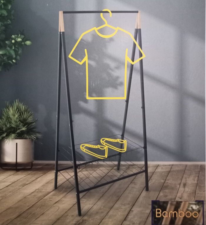 Стойка для одежды Casa Si Garment Rack Bamboo Black (CS92308W04)