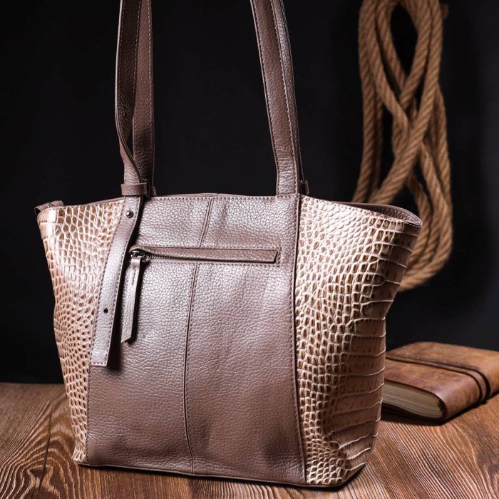 Стильна сумка жіноча KARYA 20832 шкіряна бежева