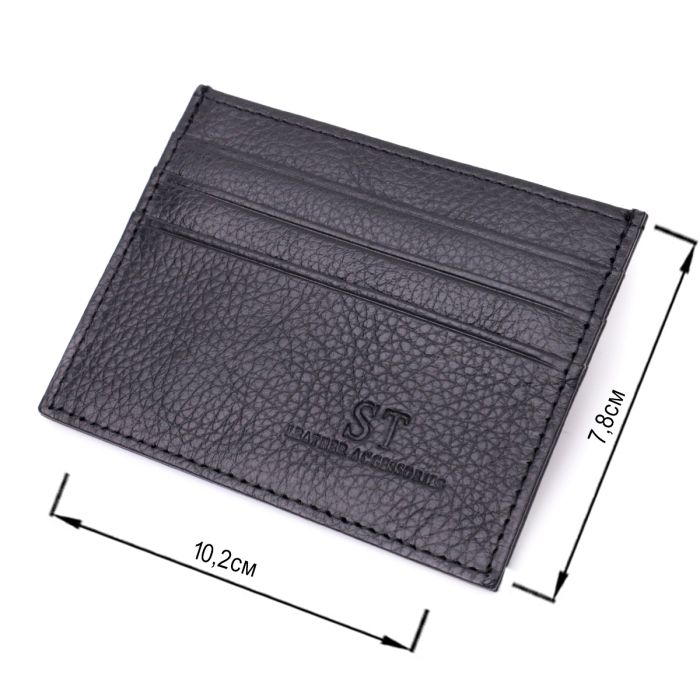 Стильный кард-кейс из натуральной кожи ST Leather 22447 черный