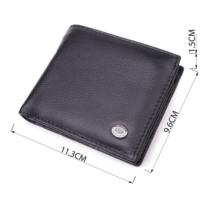Стильный мужской кошелек из натуральной кожи ST Leather 22457 черный