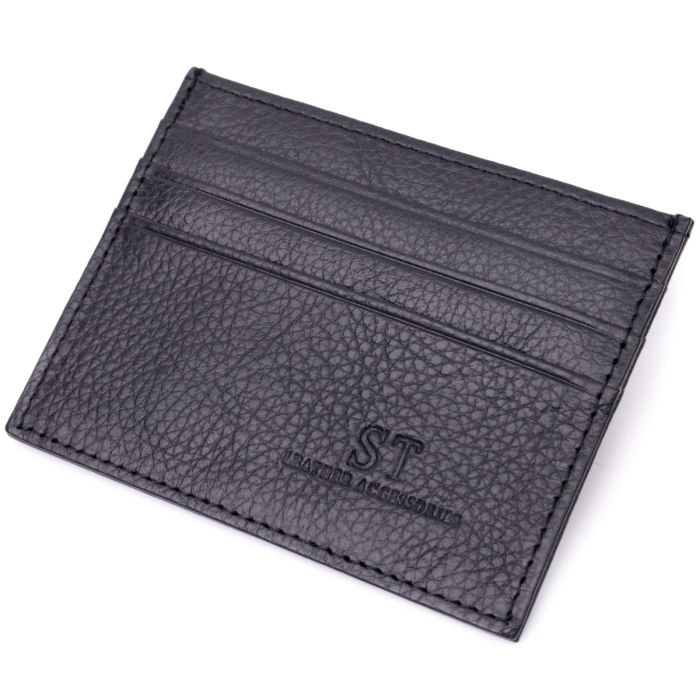 Стильний кард-кейс із натуральної шкіри ST Leather 22447 чорний