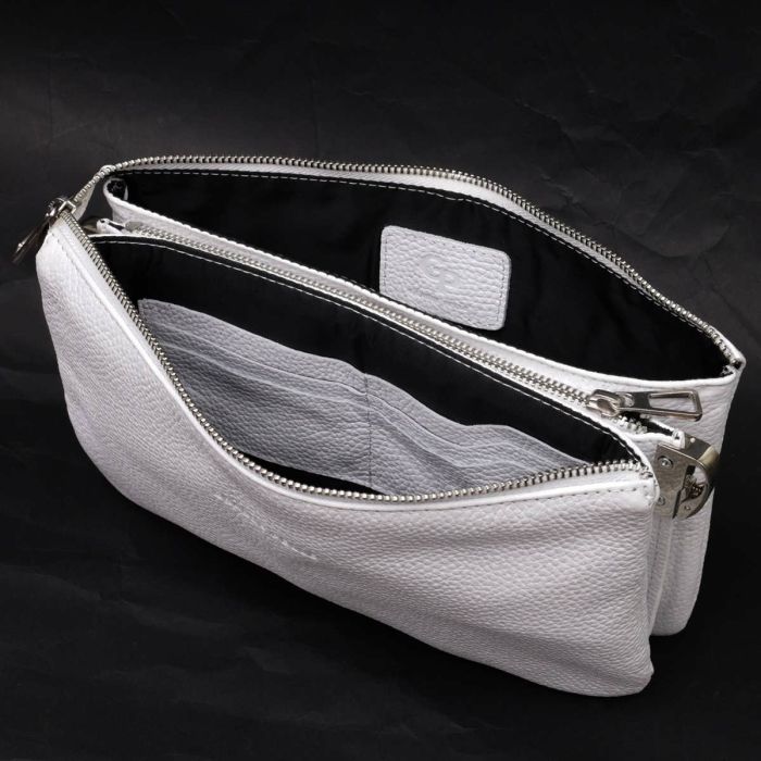 Стильний жіночий клатч із натуральної шкіри Grande Pelle 11635 білий