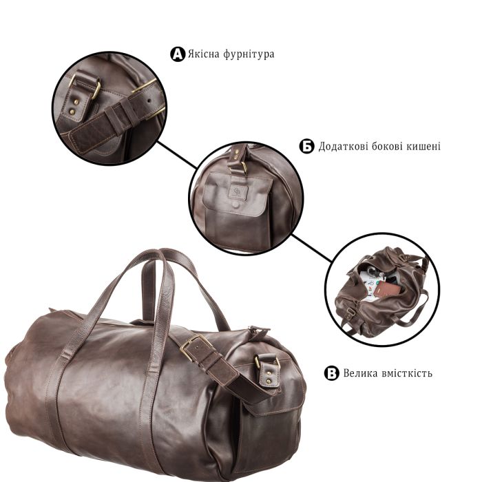 Сумка дорожная Grande Pelle 11044 коричневая