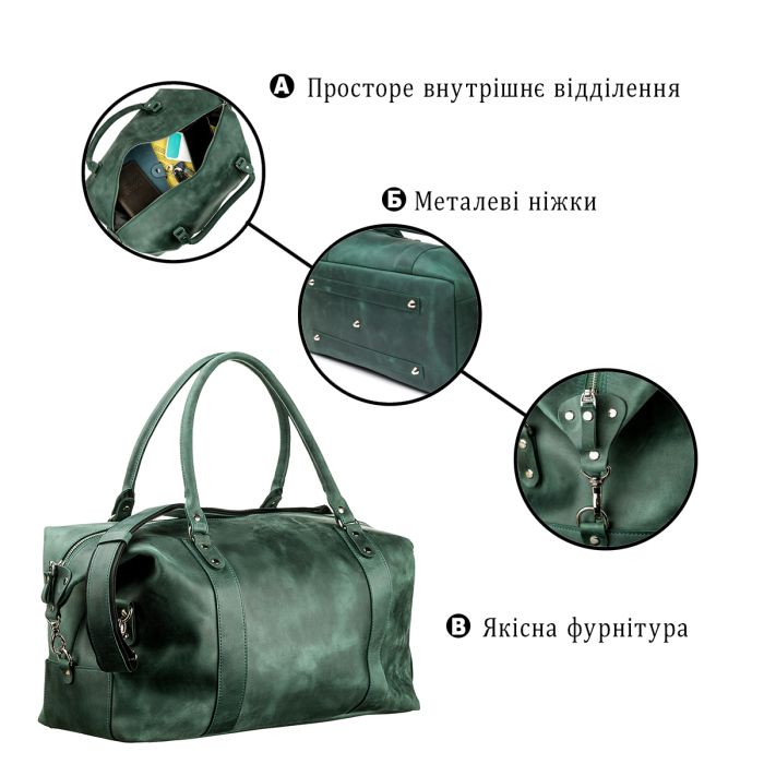 Сумка дорожная SHVIGEL 11128 зеленая