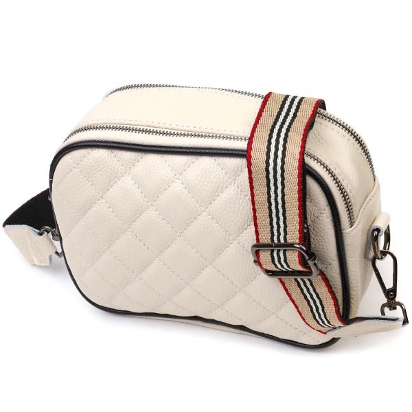 Сумка крос-боді прямокутна з натуральної шкіри 22117 Vintage біла