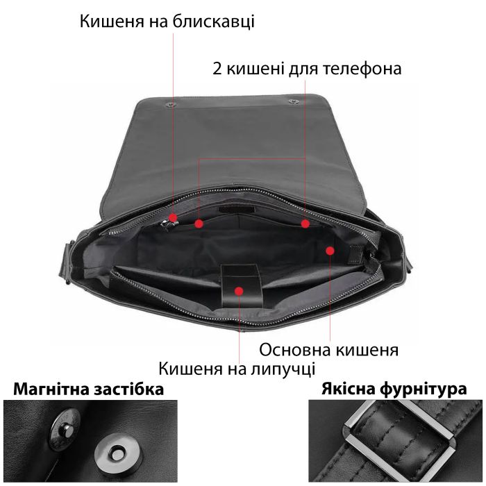 Сумка чоловіча 20435 Vintage чорна
