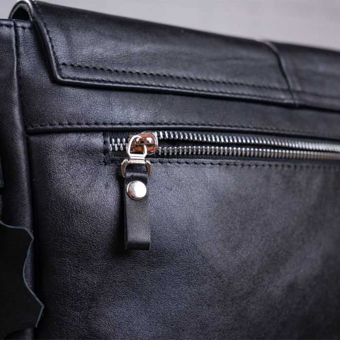 Сумка SHVIGEL 00858 кожаная черная