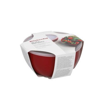 Набір мисок з кришками KitchenAid Universal, 4 шт, 355/591/828/1065 мл, червоний (KQG176OSERE)