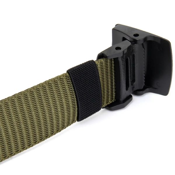 Textile belt with matte buckle 20537 Vintage green