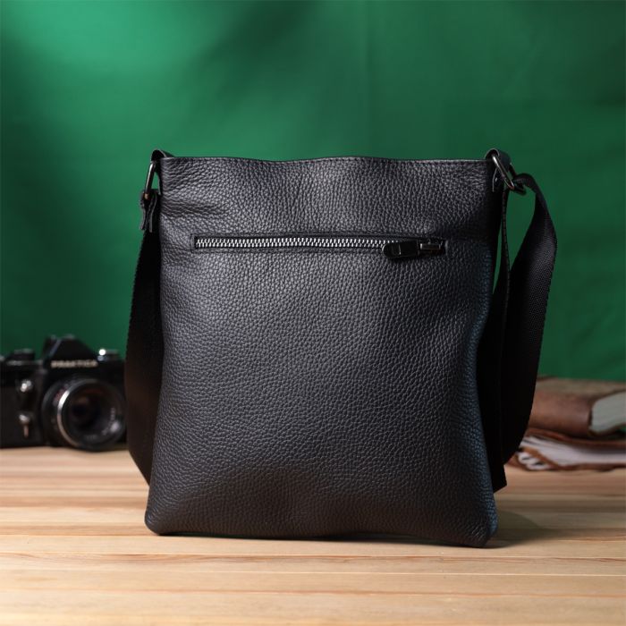 Тонка сумка для чоловіків через плече з натуральної шкіри Shvigel 22850 чорна