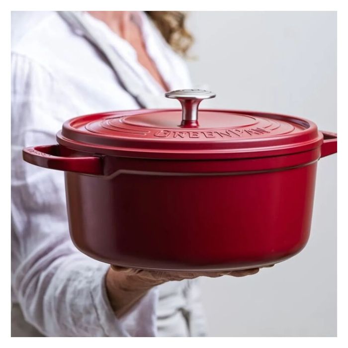 Каструля з кришкою GreenPan Featherweights 22 см 3,3 л з керамічним покриттям червоний (CC005432-001)