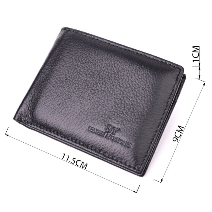 Зручне чоловіче портмоне з натуральної шкіри ST Leather 22482 чорний