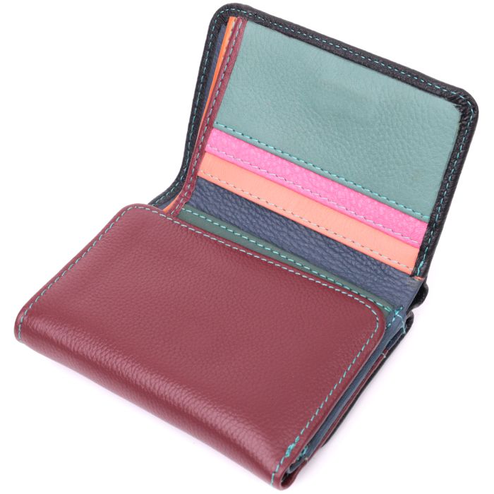 Удобный кошелек для девочек из натуральной кожи ST Leather 22497 разноцветный