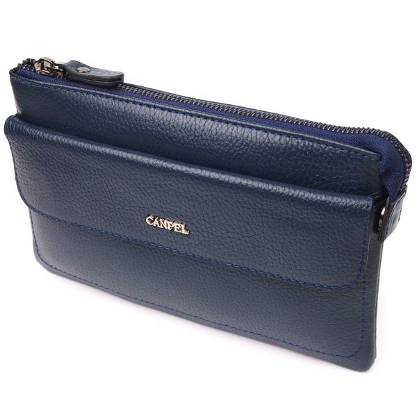 Оригінальний чоловічий клатч із натуральної шкіри Canpellini 21545 синій