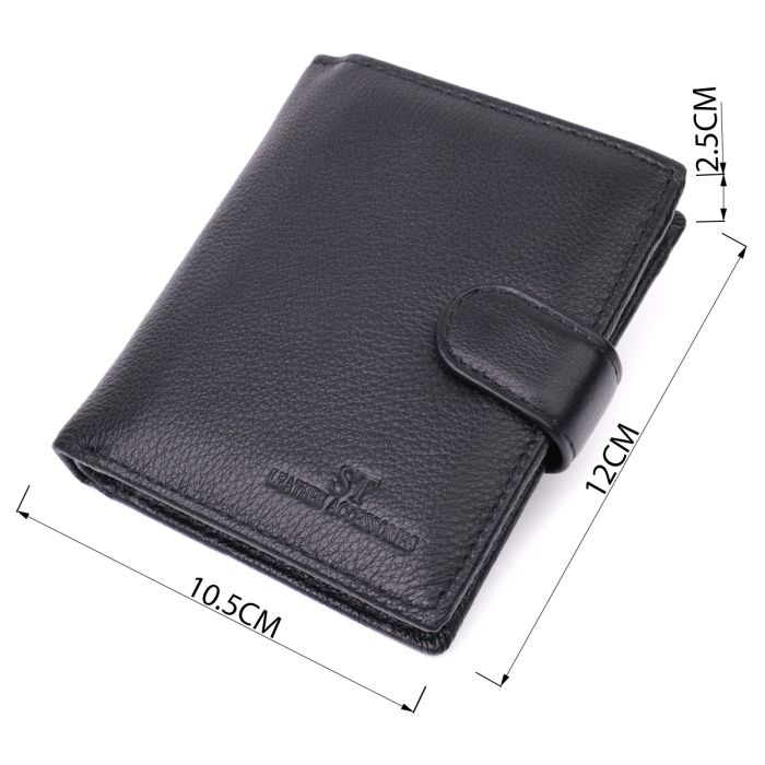 Вертикальный кошелек с блоком под документы из натуральной кожи ST Leather 22479 черный