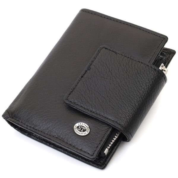 Вертикальний гаманець для жінок із натуральної шкіри ST Leather 22703 чорний