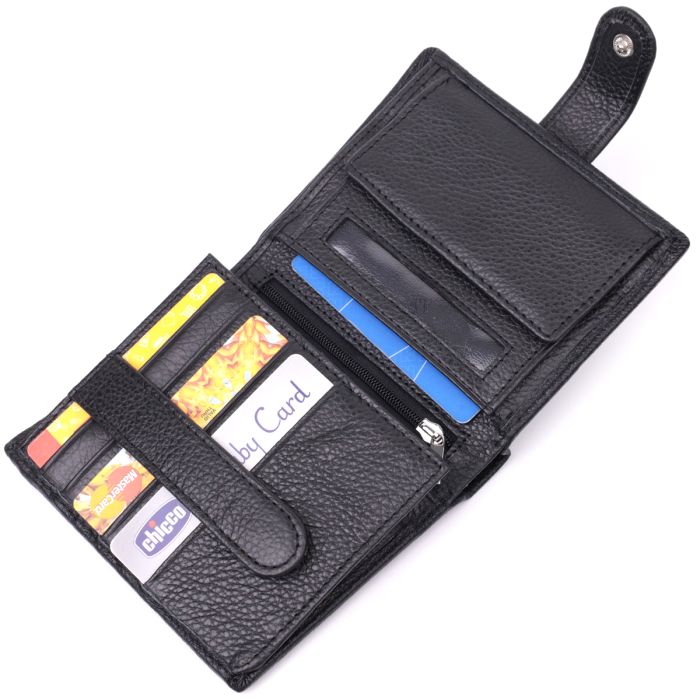 Вертикальный кошелек с блоком под документы из натуральной кожи ST Leather 22479 черный