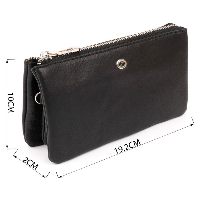 Місткий клатч на два відділення жіночий ST Leather 19246 чорний