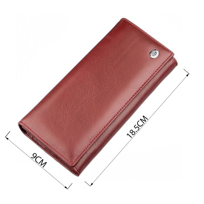 Місткий жіночий гаманець ST Leather 18877 темно-червоний