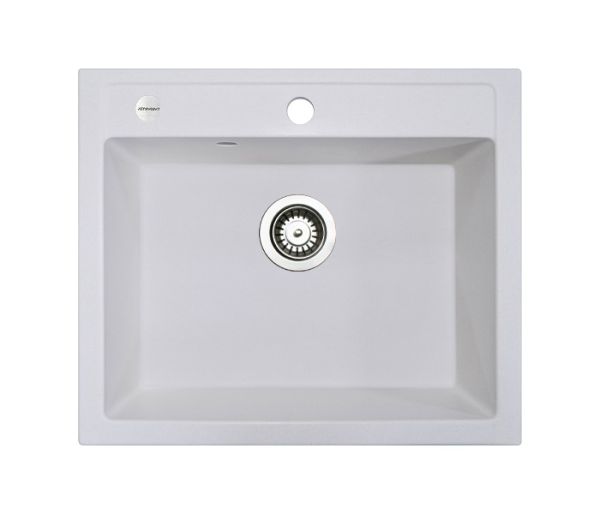 Кухонна мийка Adamant PRIZMA біла 590x495x200 мм, без крила