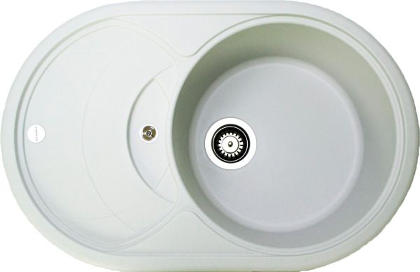 Кухонна мийка Adamant SHELL біла 770x495x200 мм, з крилом