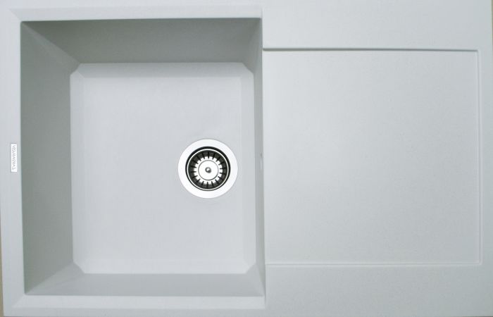 Кухонная мойка Adamant HORIZON белая 780x495x230 мм, с крылом