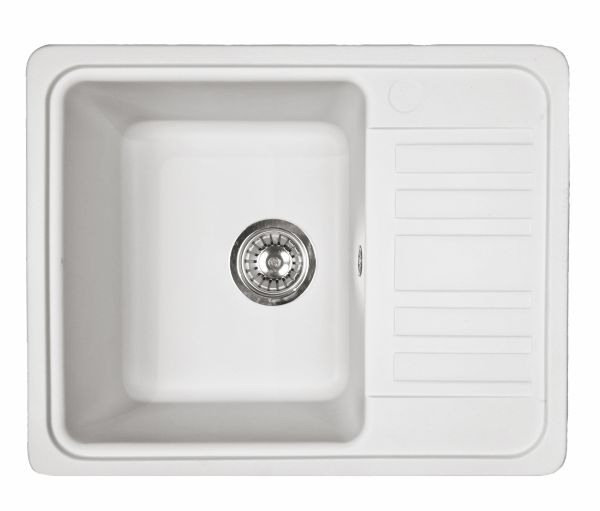 Кухонна мийка Adamant SMALL біла 570x455x180 мм, з крилом