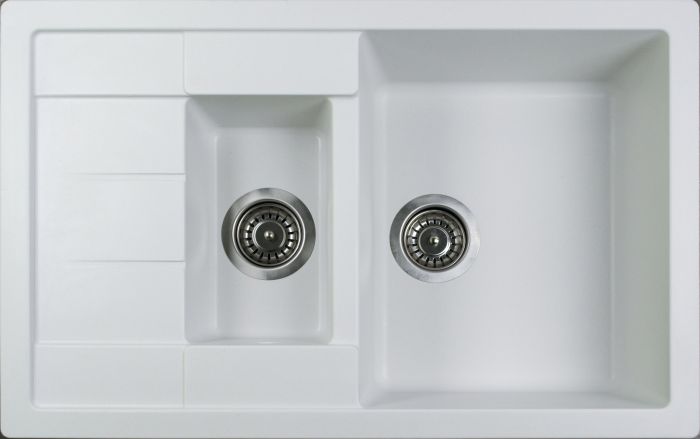 Кухонная мойка Adamant ANILA PLUS белая 775x495x200 мм, с крылом