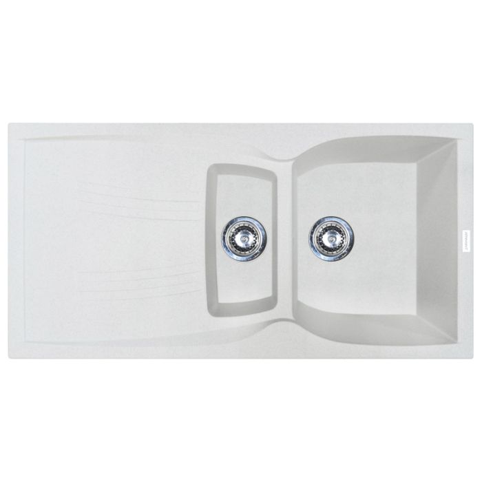 Кухонна мийка Adamant NEW LINE PLUS біла 975x495x235 мм, з крилом