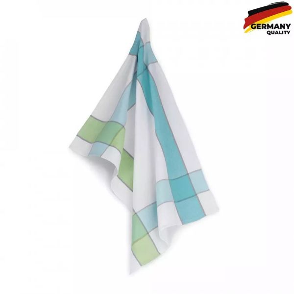 Кухонний рушник KELA Carla Streifen клітини синьо-зелений 70х50 см (12281)