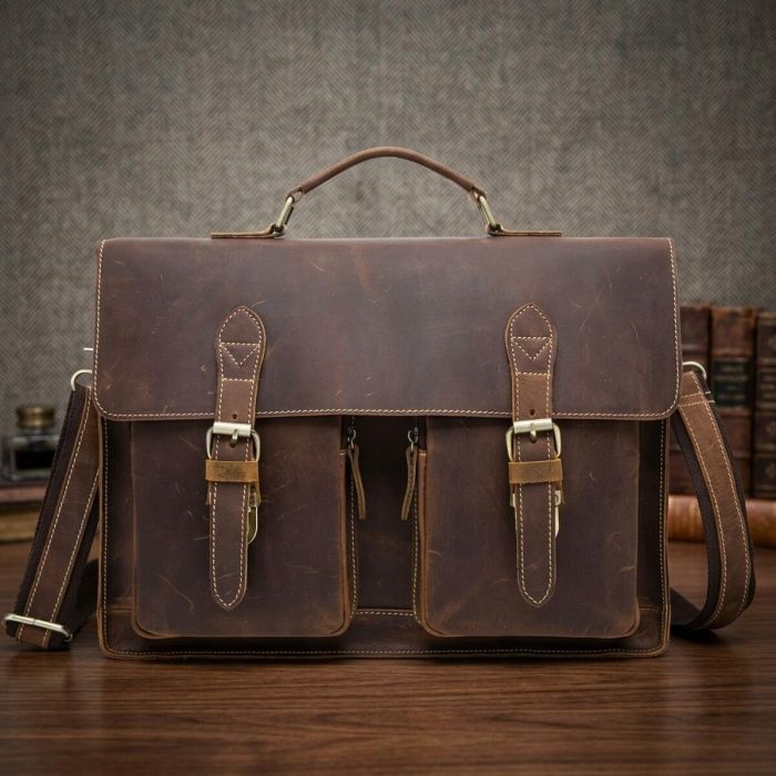 Портфель чоловічий зі шкіри 14774 Vintage рудий