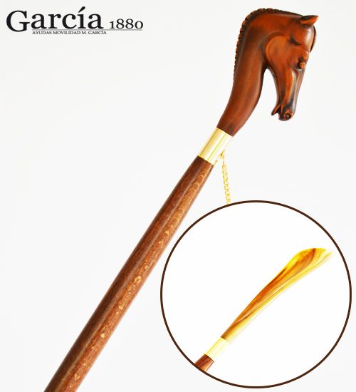 Лопатка для взуття Garcia Shoe Horn, деревина бука, рукоять у вигляді голови коня код 4021