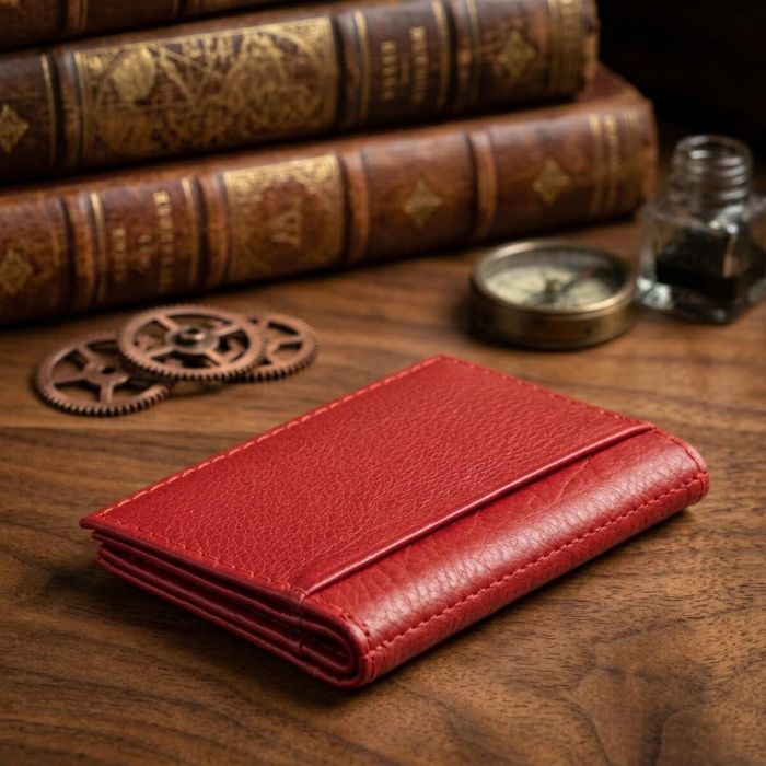 Визитница-книга ST Leather 19214 красная