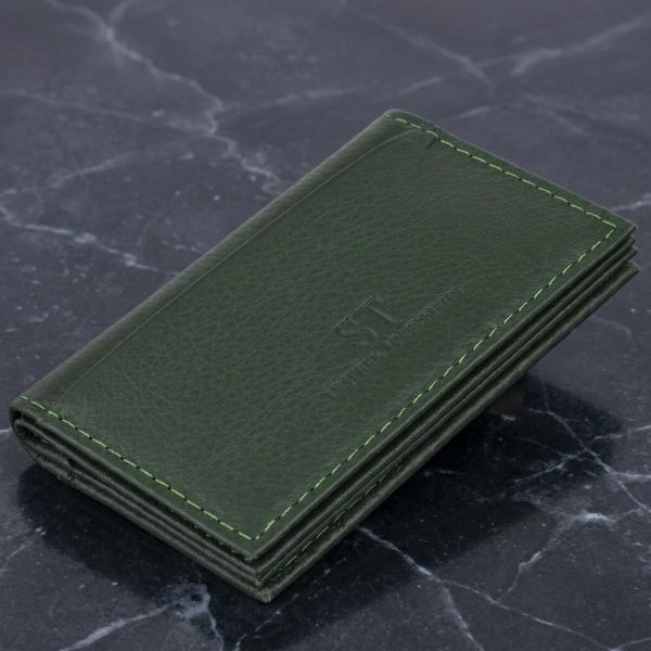 Визитница-книга ST Leather 19215 зеленая
