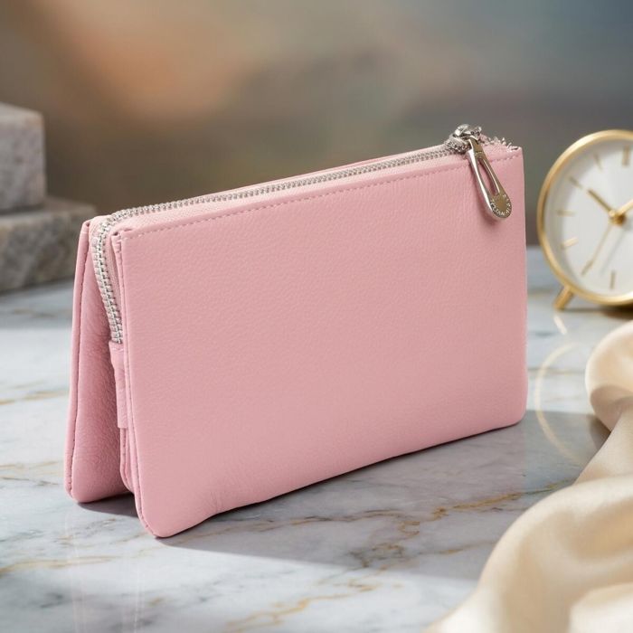 Вместительный клатч на два отделения женский ST Leather 19250 розовый