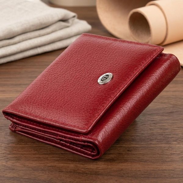 Компактный женский кошелек ST Leather 19257 бордовый