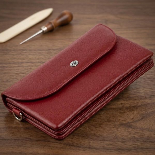 Клатч из кожи женский ST Leather 19318 бордовый