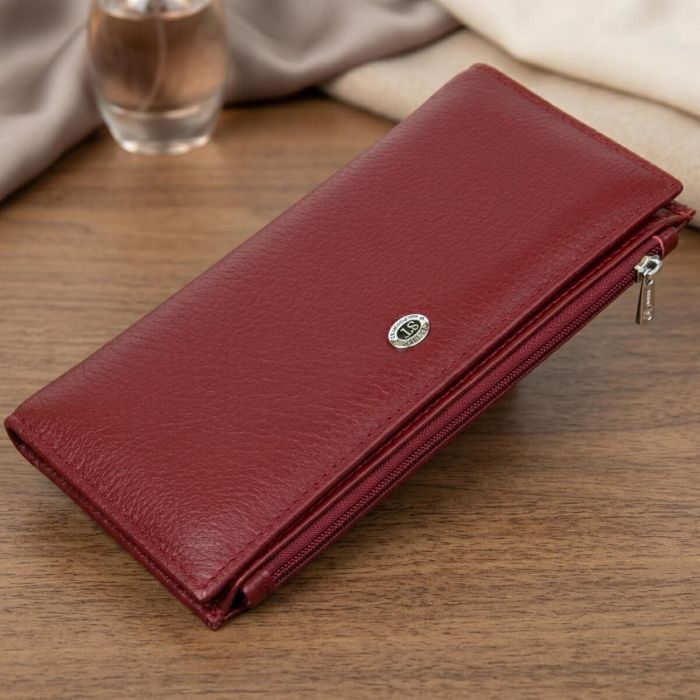 Стильный кожаный кошелек ST Leather 19380 темно-красный