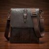 Сумка с тиснением под кожу крокодила 20039 Vintage коричневая