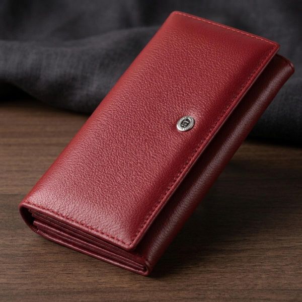 Кошелек на магнитах с клапаном женский ST Leather 19244 бордовый