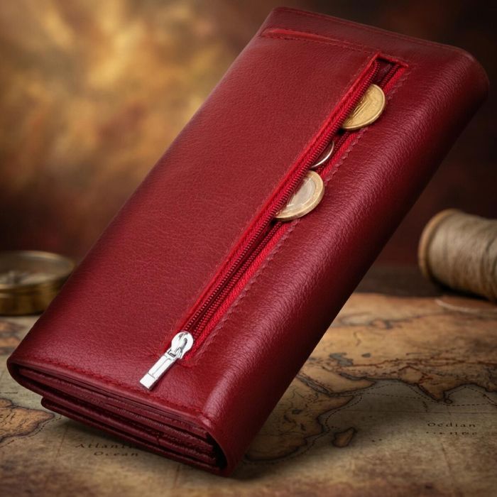 Кошелек на магнитах с клапаном женский ST Leather 19244 бордовый