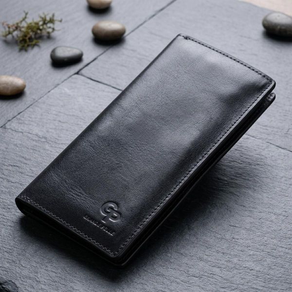 Вертикальное кожаное портмоне унисекс Grande Pelle 11556 темно-синий