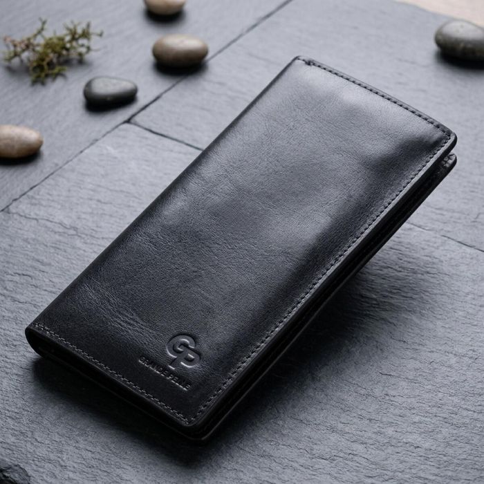 Вертикальное кожаное портмоне унисекс Grande Pelle 11556 темно-синий